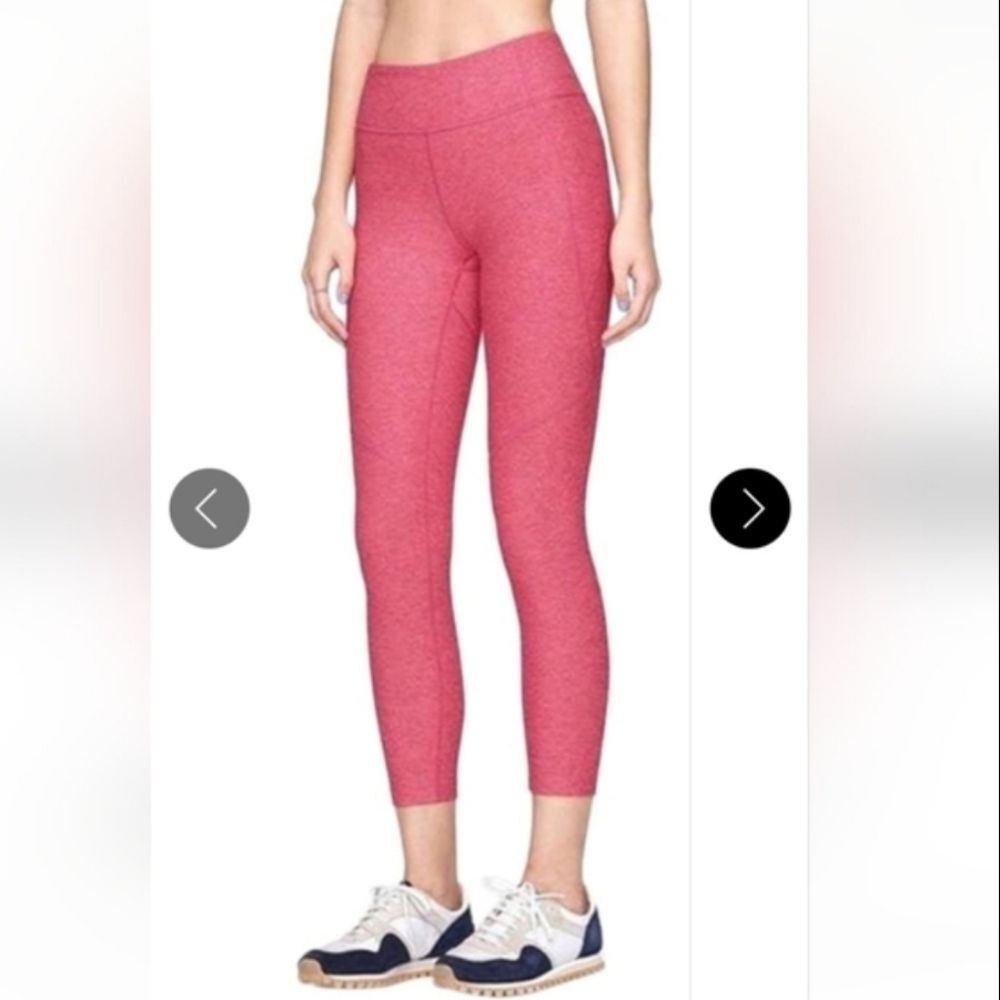 Outdoor Voices Heathered Pink Mid-Rise Performance Leggings Sz L